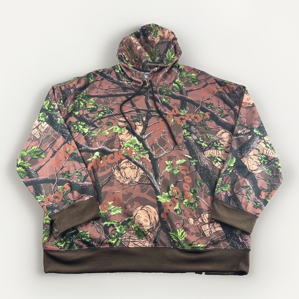 Chucky Hoodie Adult L Camo Childs Play Pullover Sweatshirt Halloween Sweater NEW